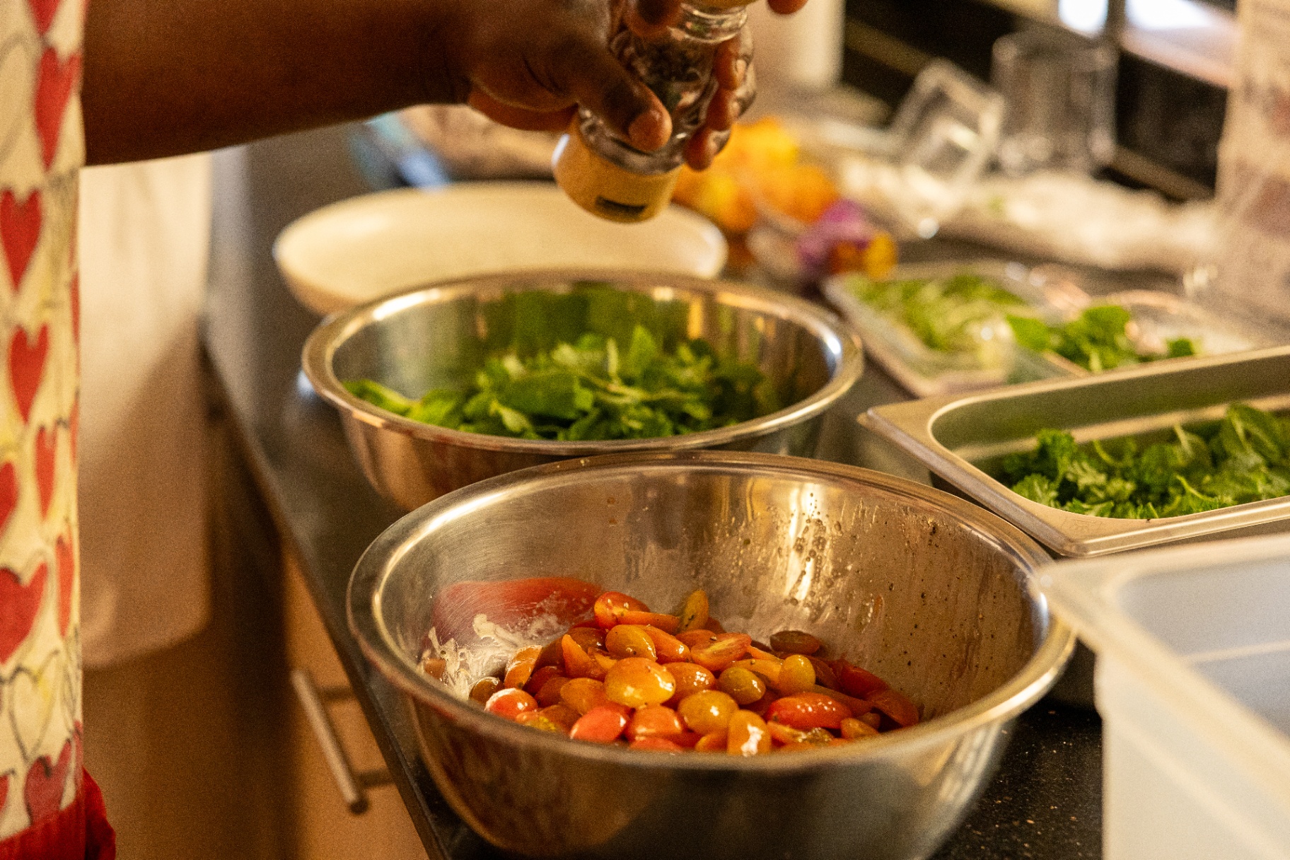 Kitchen prep before service